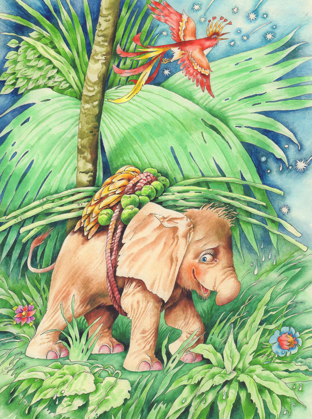 Иллюстрация к книге Р. Киплинга «Слоненок».